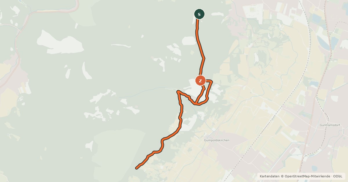 Kartenübersicht der Radroute MTB Beethovenweg