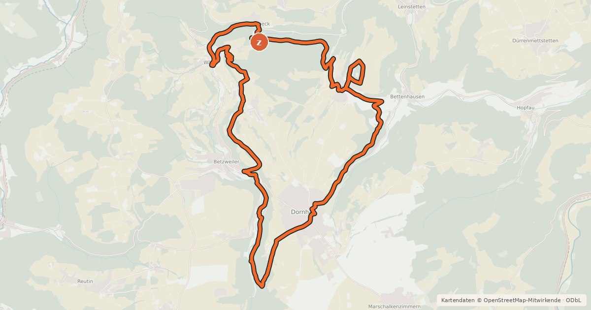 Kartenübersicht der Radroute MTB Berg- und Tal-Tour