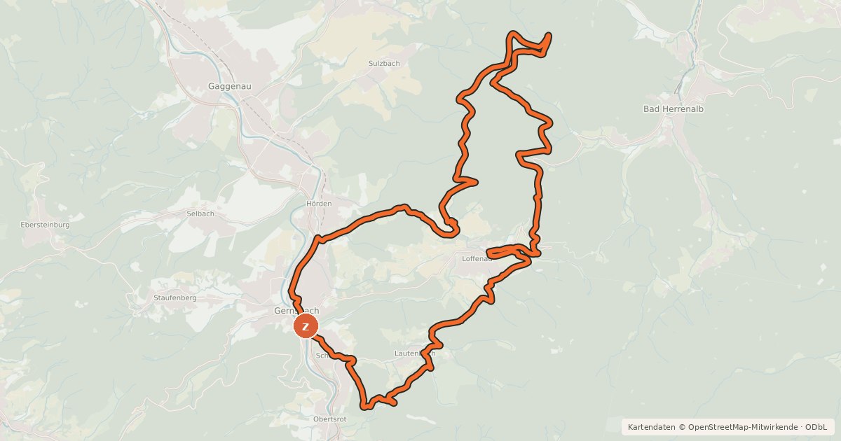 Kartenübersicht der Radroute MTB Bernstein-Tour