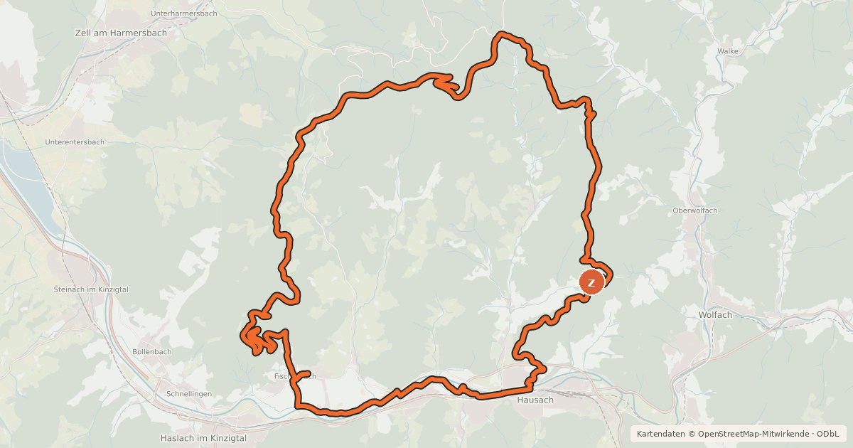 Kartenübersicht der Radroute MTB Brandenkopf-Tour