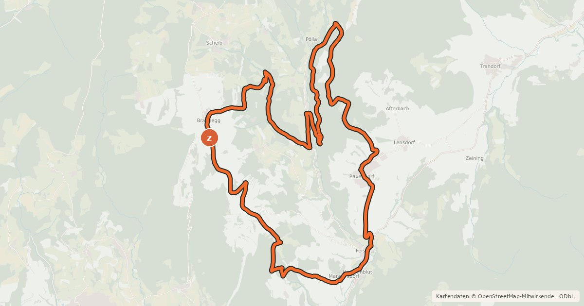 Kartenübersicht der Radroute MTB Braunegg-Strecke