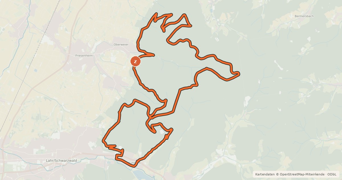 Kartenübersicht der Radroute MTB Brudertal-Tour
