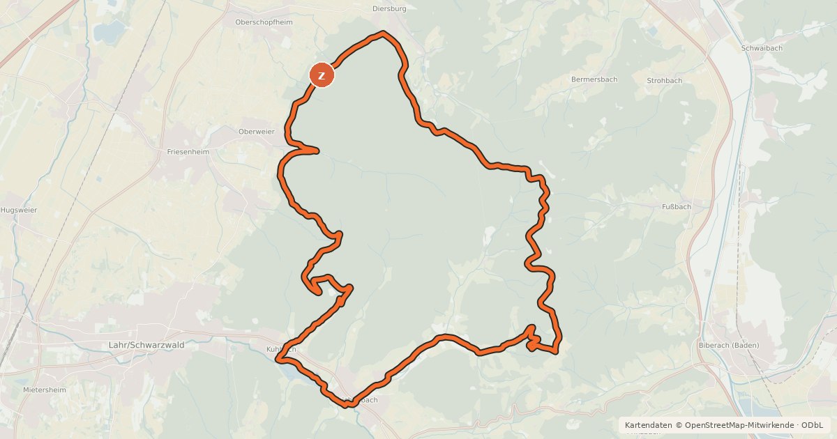 Kartenübersicht der Radroute MTB Burgruine-Tour