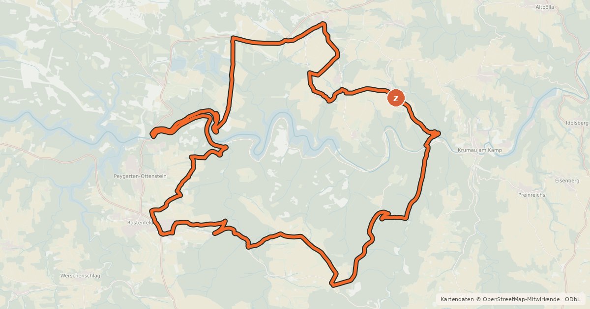 Kartenübersicht der Radroute MTB Dobrasee - Strecke