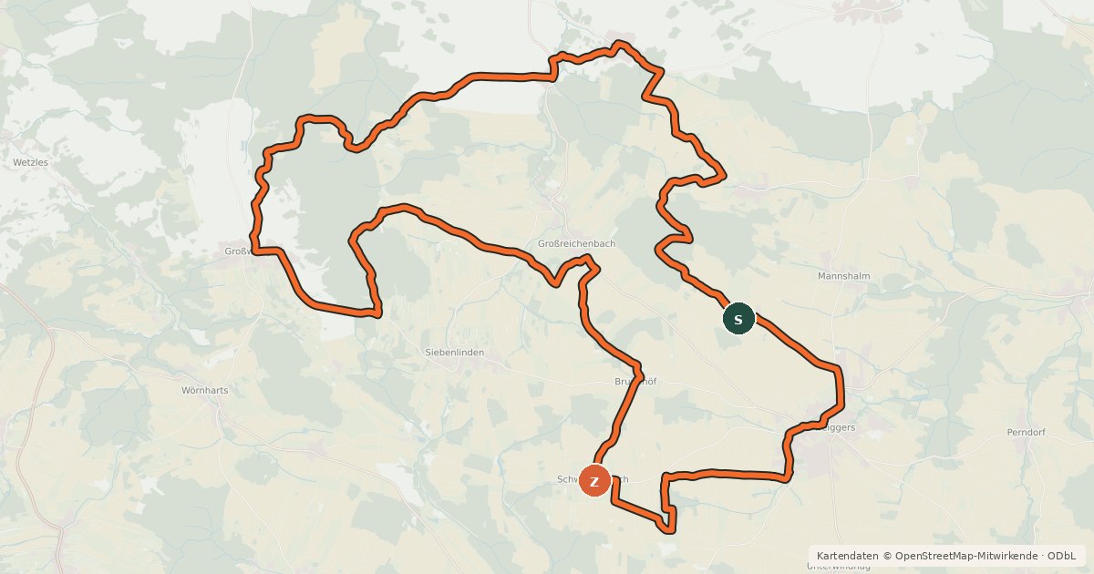 Kartenübersicht der Radroute MTB Frauenbichl Strecke
