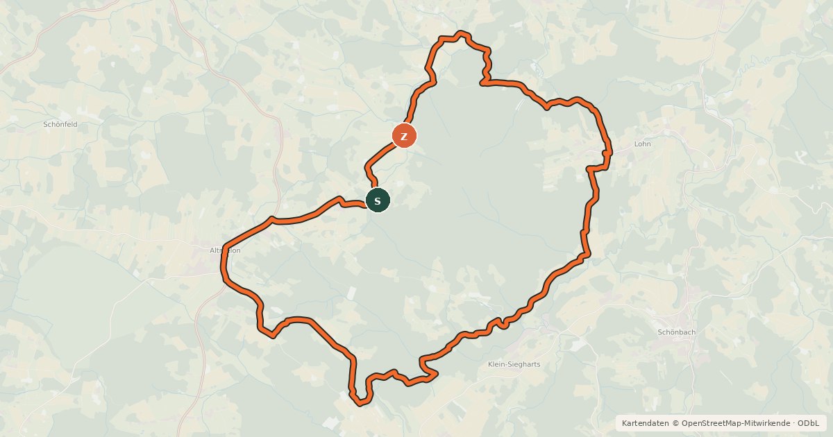 Kartenübersicht der Radroute MTB Fuchsenhofweg
