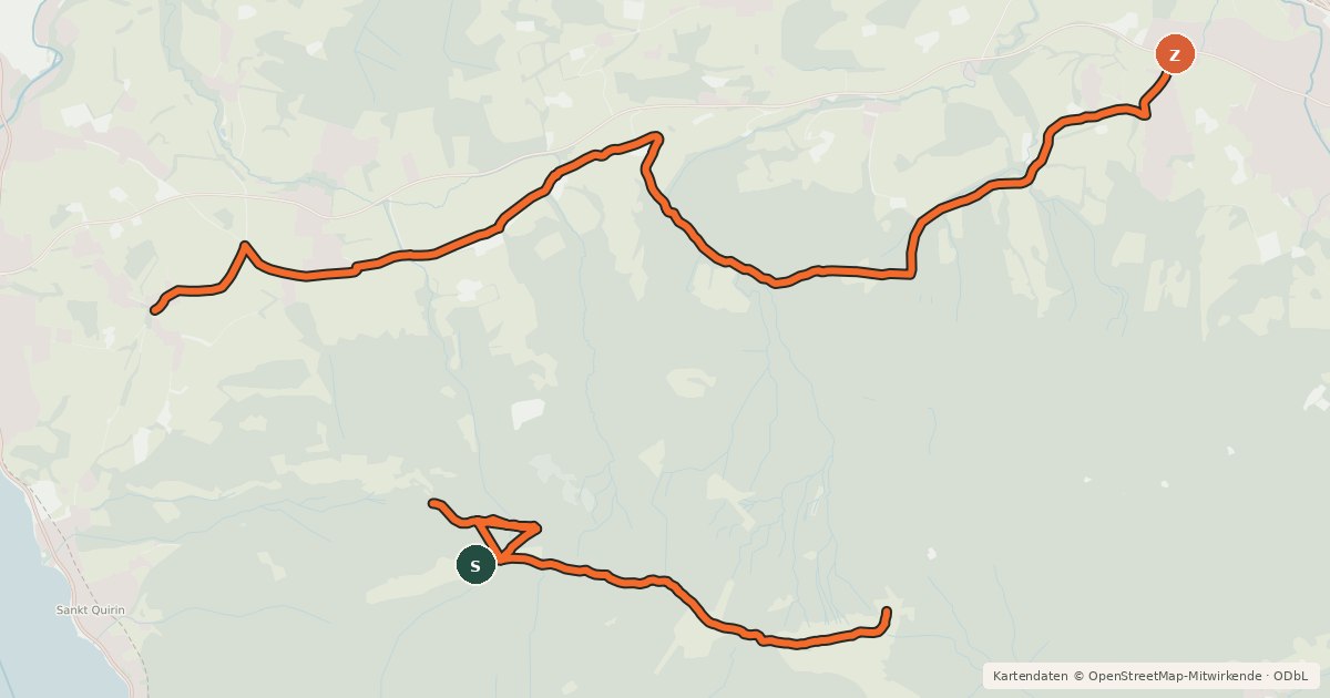 Kartenübersicht der Radroute MTB Gindelalm - Neureuth über Gasse