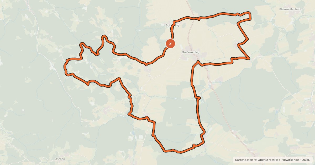 Kartenübersicht der Radroute MTB - Granit Gneis Weg