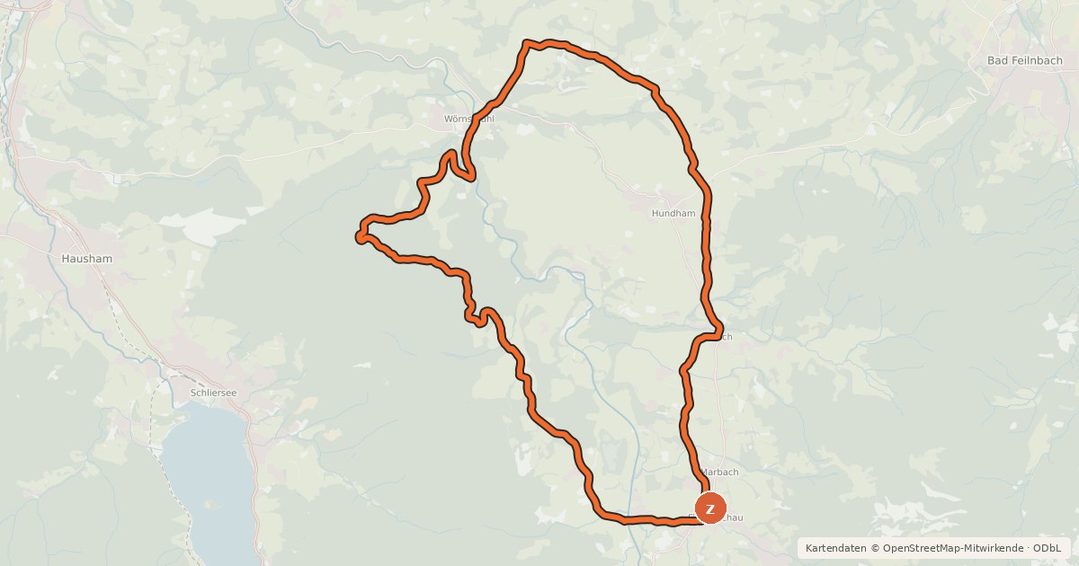Kartenübersicht der Radroute MTB Große Leitzachtalrunde