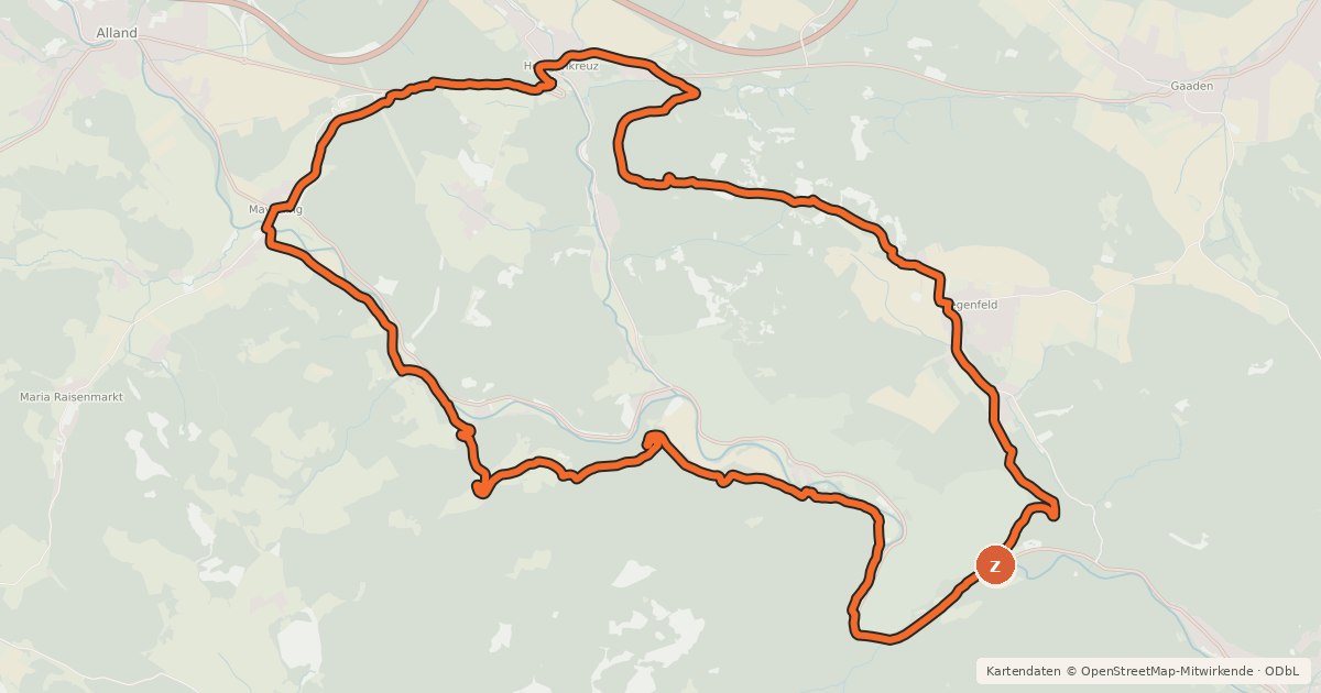 Kartenübersicht der Radroute MTB Helenentalstrecke
