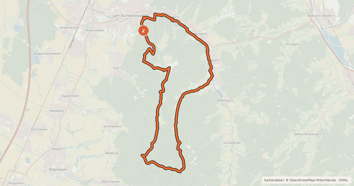 Kartenübersicht der Radroute MTB Helgenstöckle-Tour