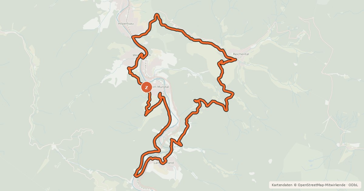 Kartenübersicht der Radroute MTB Heuhütten-Tour