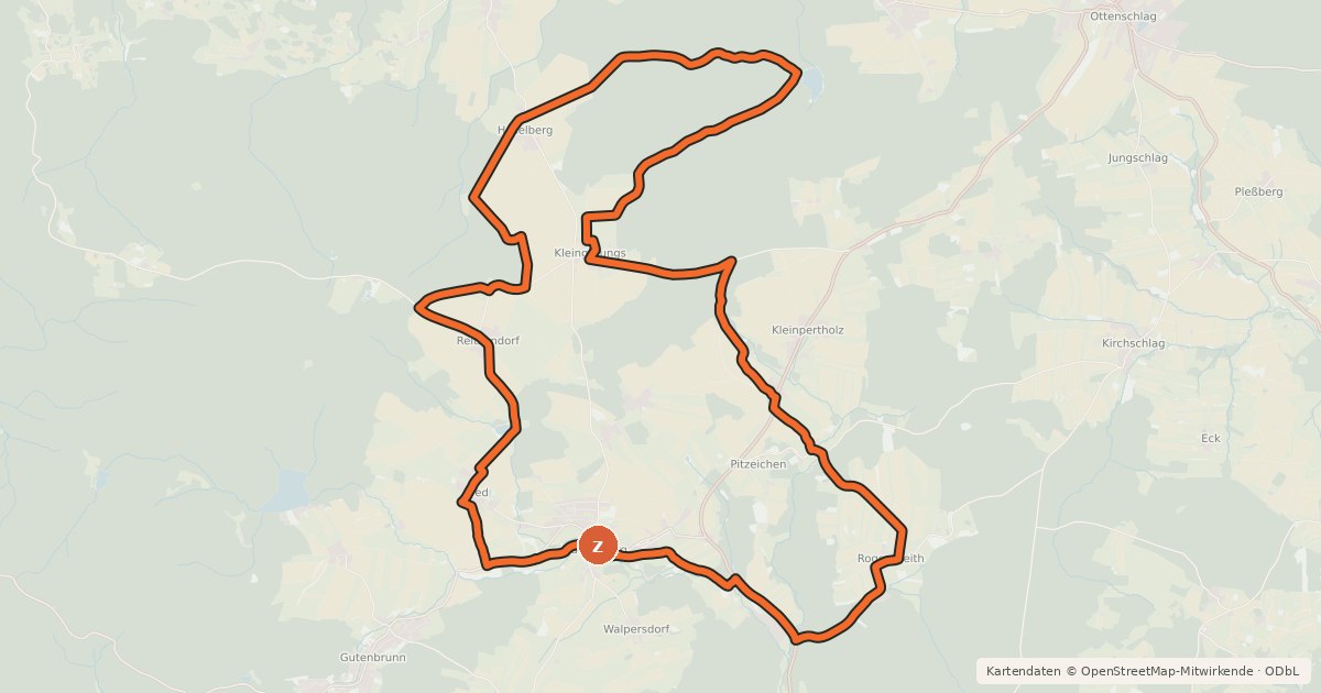 Kartenübersicht der Radroute MTB Himmelteich-Strecke