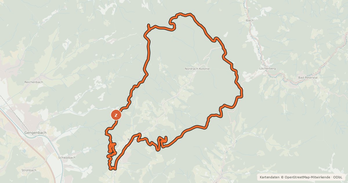 Kartenübersicht der Radroute MTB Höhenweg rund um Nordrach