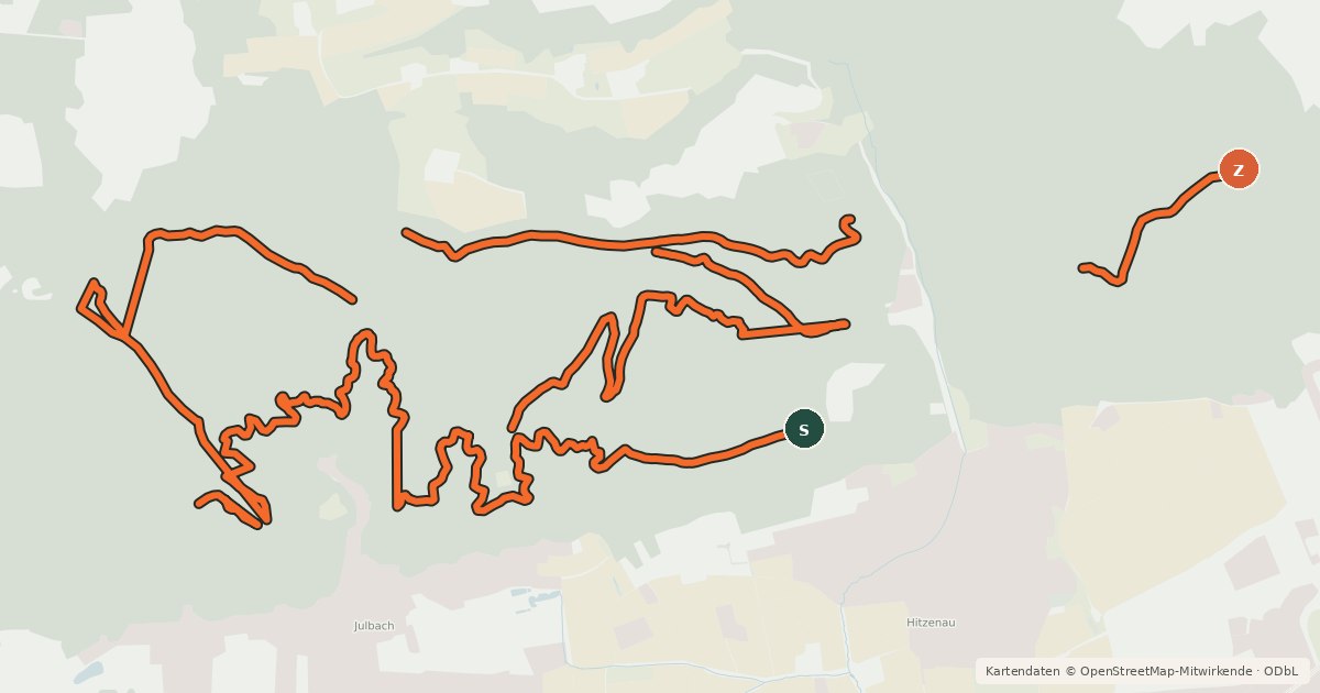 Kartenübersicht der Radroute MTB Julbach