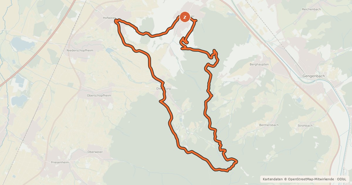 Kartenübersicht der Radroute MTB Kammweg-Tour