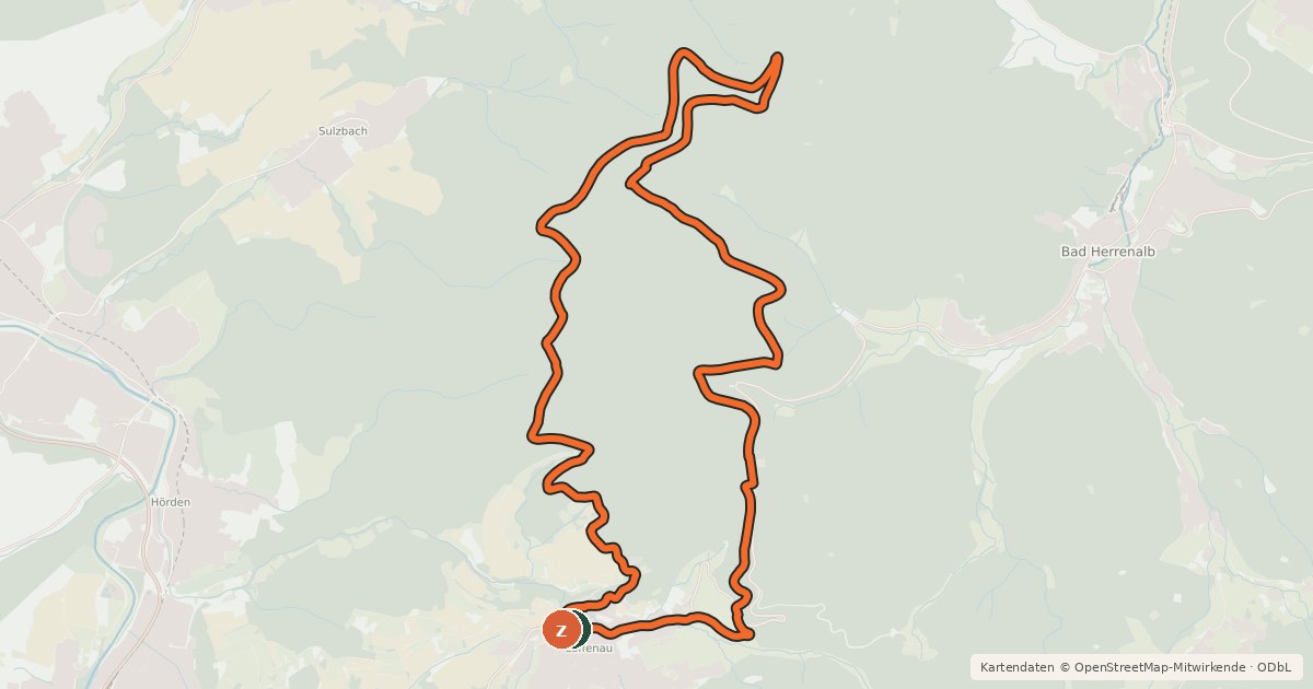 Kartenübersicht der Radroute MTB Kleine Bernsteinrunde