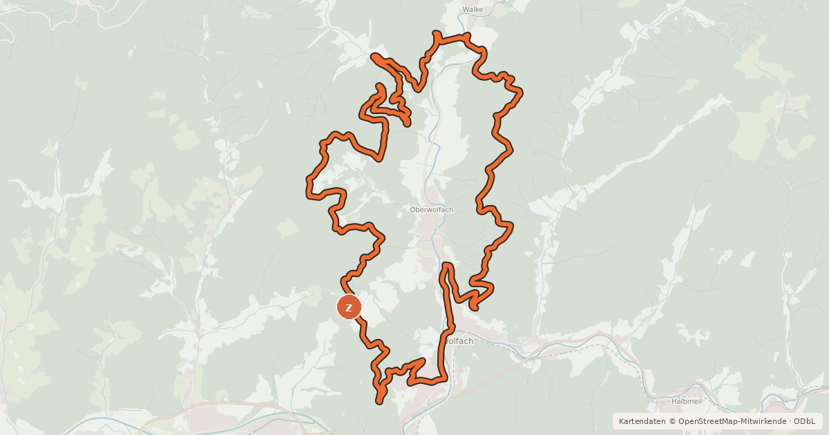 Kartenübersicht der Radroute MTB Kleine Wolftal Tour