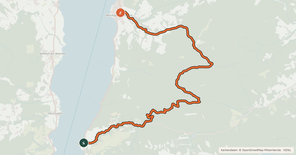 Kartenübersicht der Radroute MTB Krahbergroute