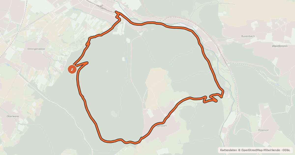 Kartenübersicht der Radroute MTB Kreuzelberg Runde 1