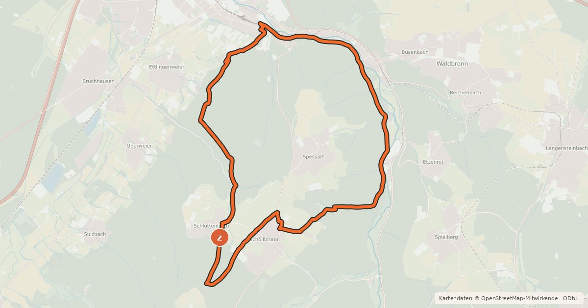 Kartenübersicht der Radroute MTB Kreuzelberg Runde 2