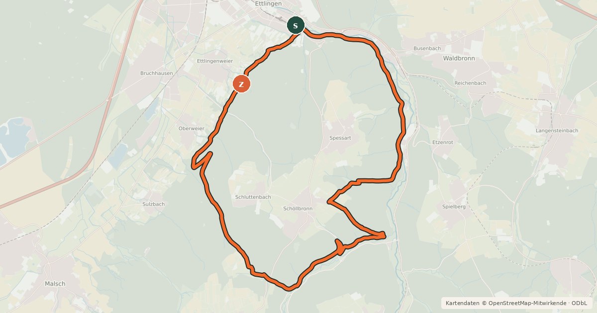 Kartenübersicht der Radroute MTB Kreuzelberg Runde 3