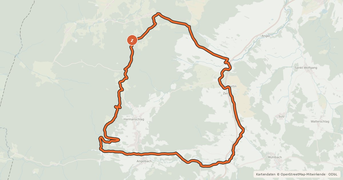 Kartenübersicht der Radroute MTB Nebelstein-Strecke