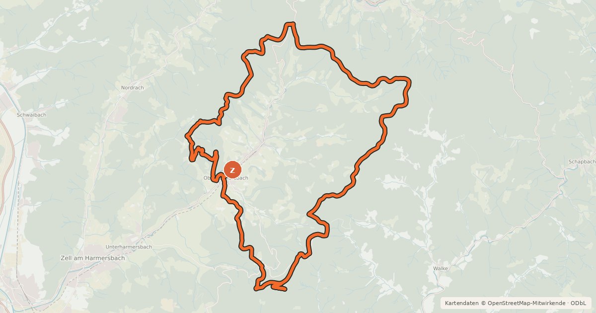 Kartenübersicht der Radroute MTB Oberharmersbach - Höhenrunde