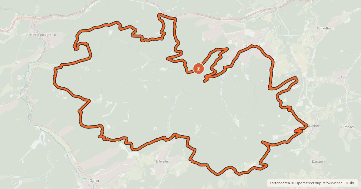 Kartenübersicht der Radroute MTB-Park Pfälzerwald, Tour 12