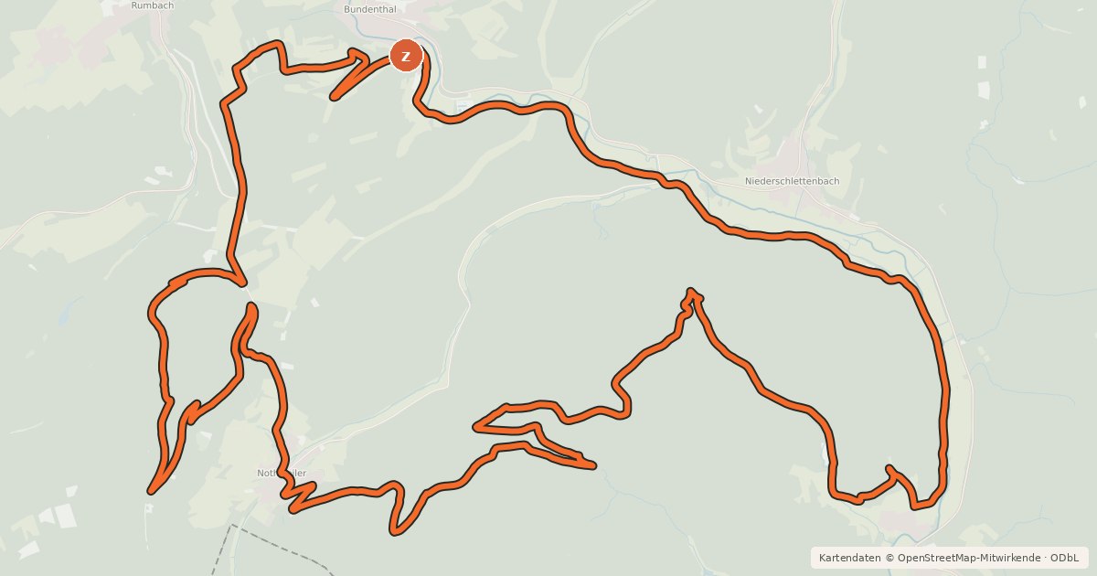 Kartenübersicht der Radroute MTB-Park Pfälzerwald, Tour 14