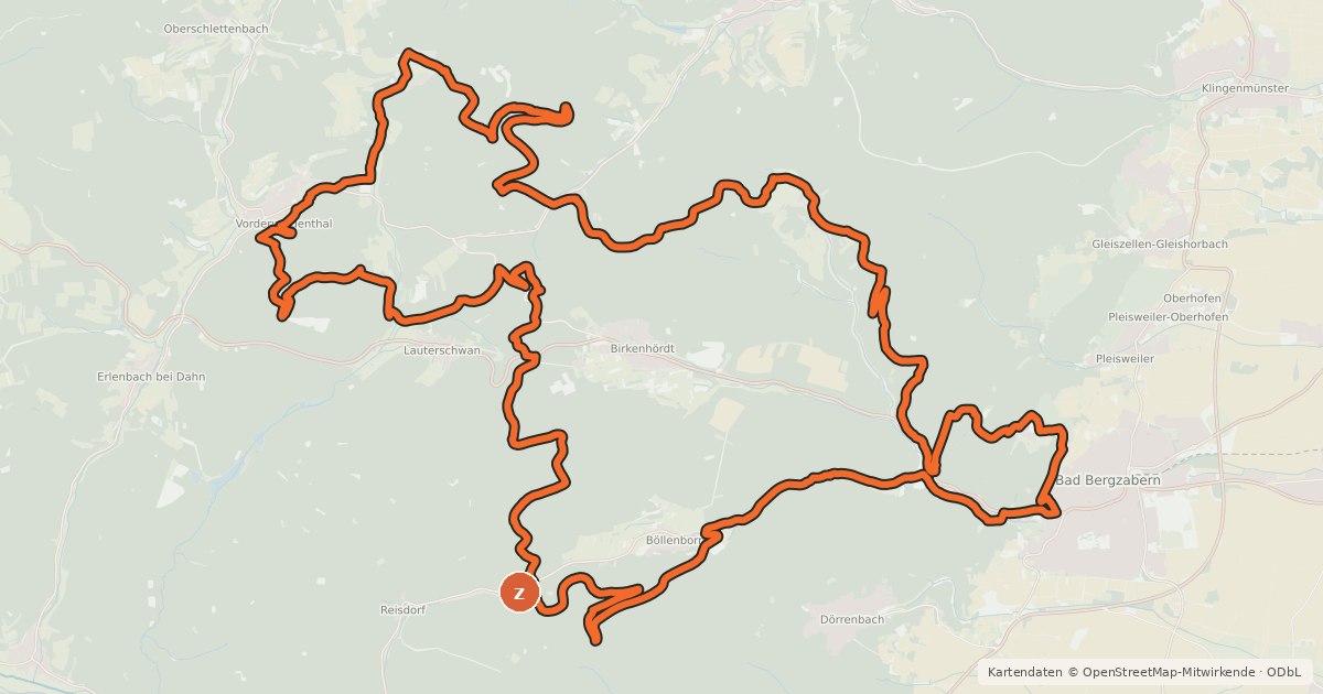 Kartenübersicht der Radroute MTB-Park Pfälzerwald, Tour 9