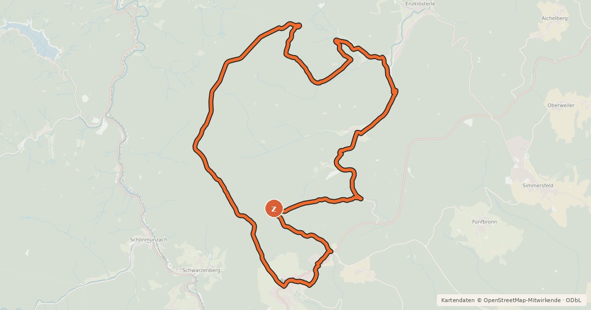 Kartenübersicht der Radroute MTB Poppel-Tour