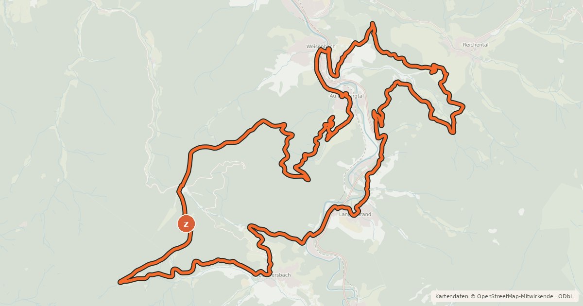 Kartenübersicht der Radroute MTB Powertour rund um Weisenbach