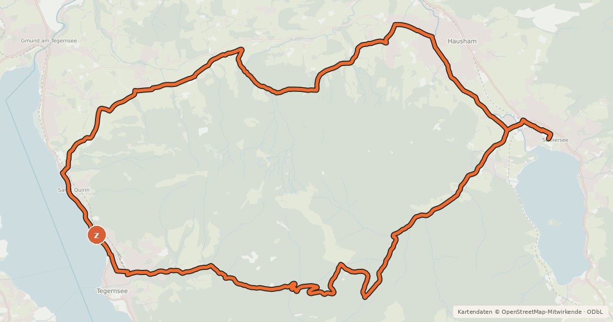 Kartenübersicht der Radroute MTB Prinzenweg-Rundtour