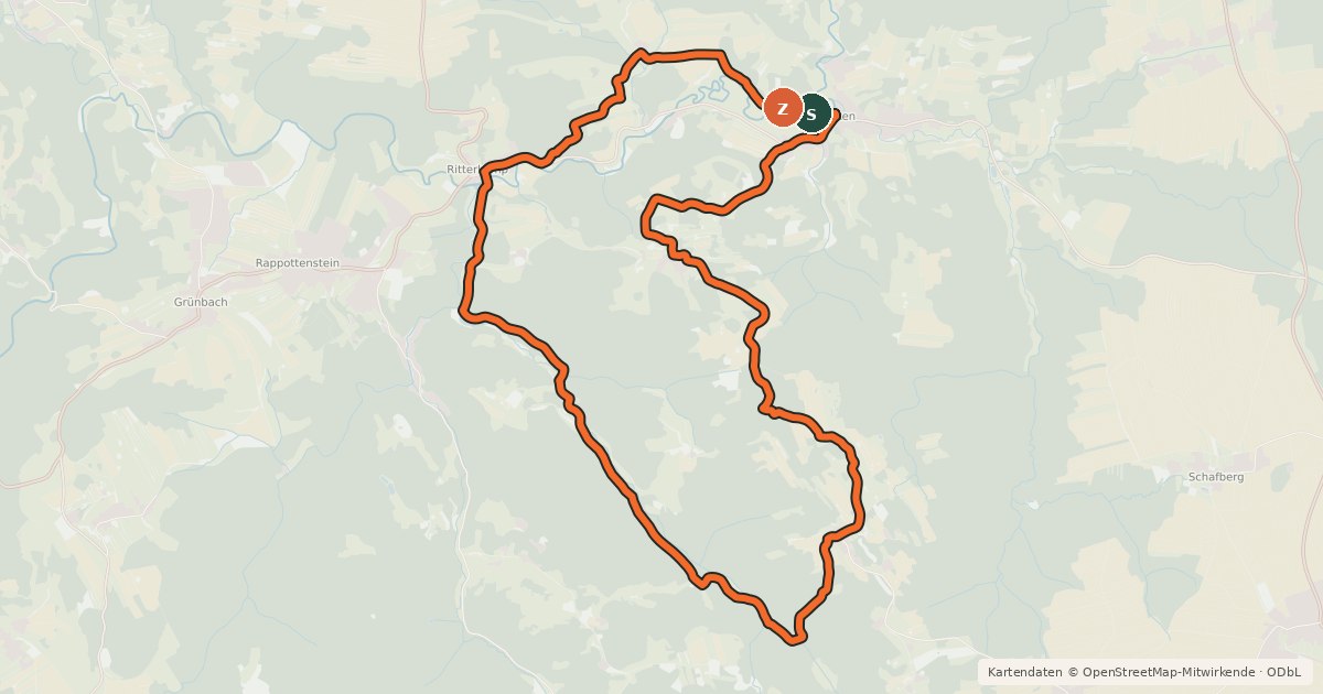Kartenübersicht der Radroute MTB Roiten - Strecke