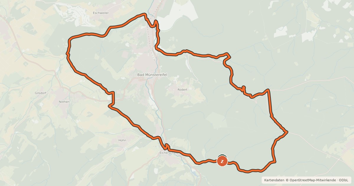 Kartenübersicht der Radroute MTB route 1