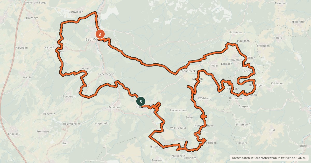 Kartenübersicht der Radroute MTB route 10