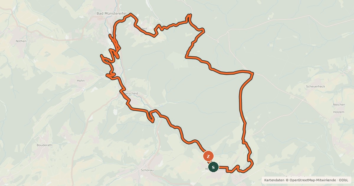 Kartenübersicht der Radroute MTB route 4
