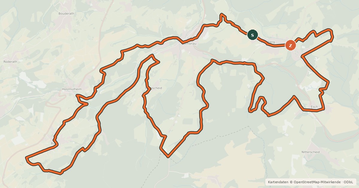 Kartenübersicht der Radroute MTB route 6