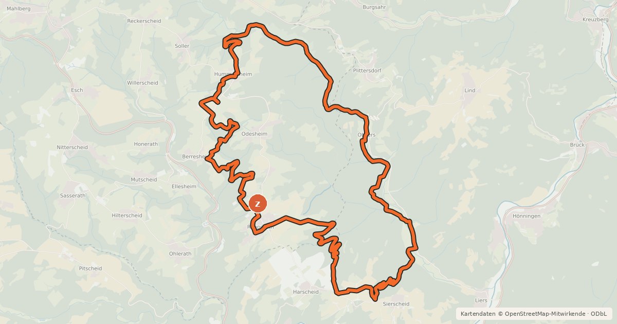 Kartenübersicht der Radroute MTB route 8