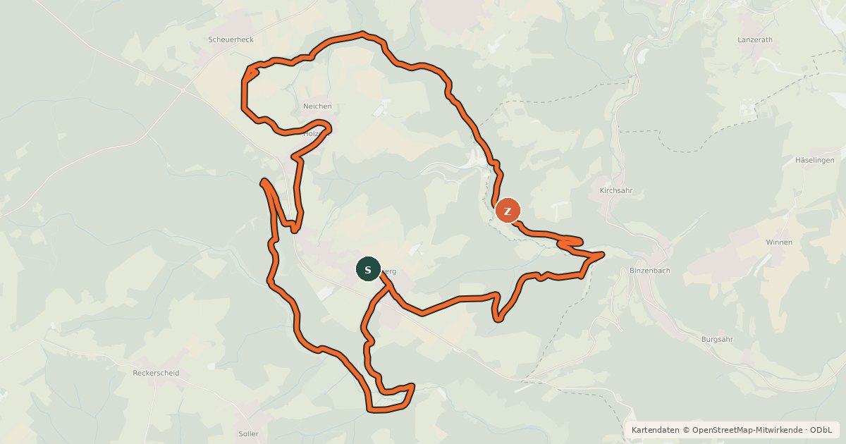 Kartenübersicht der Radroute MTB route 9