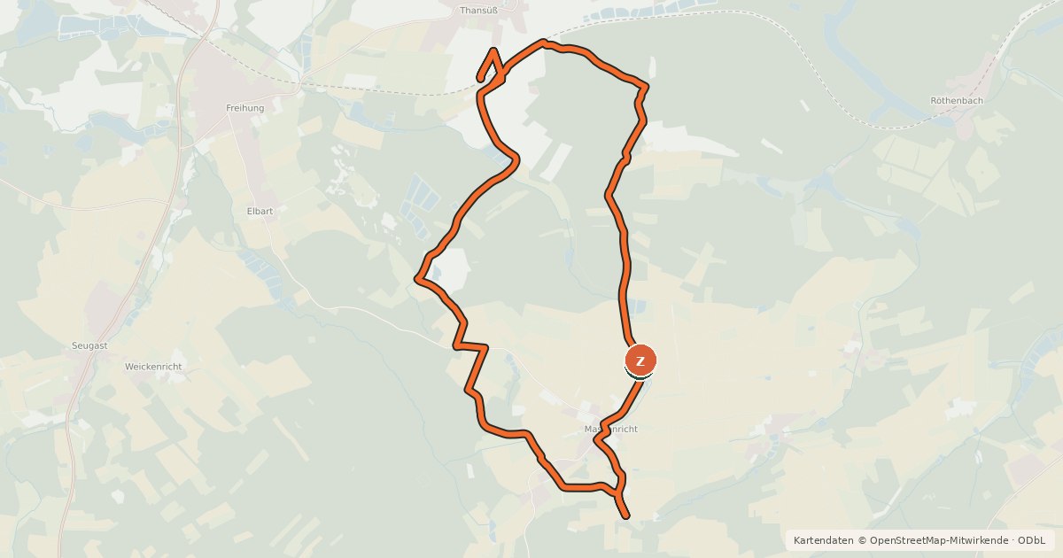 Kartenübersicht der Radroute mtb Route Turmweg