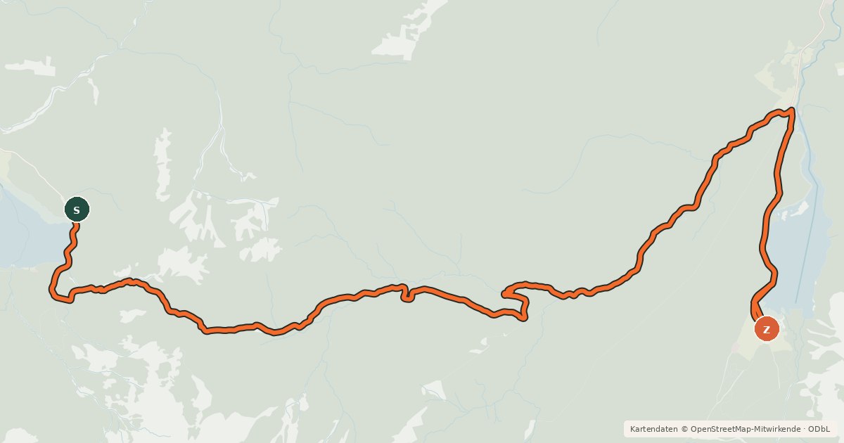 Kartenübersicht der Radroute MTB Route vom Almsee zum Offensee
