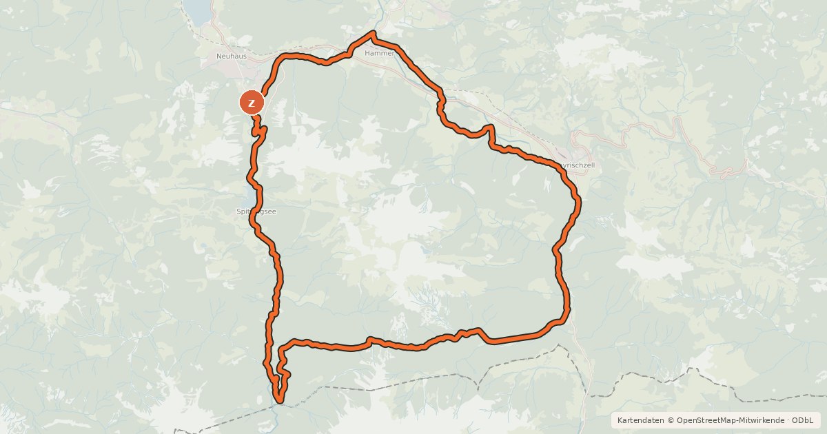 Kartenübersicht der Radroute MTB Rund um die Rotwand