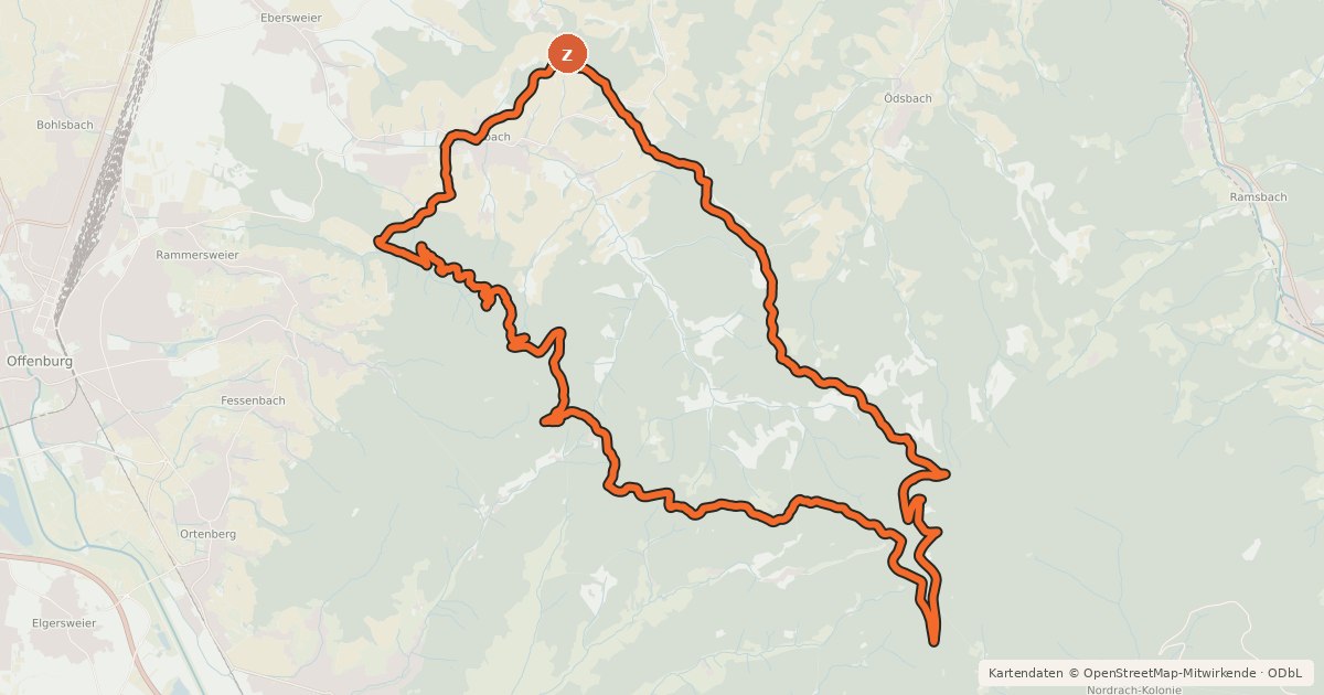 Kartenübersicht der Radroute MTB Rund ums Durbachtal (8)