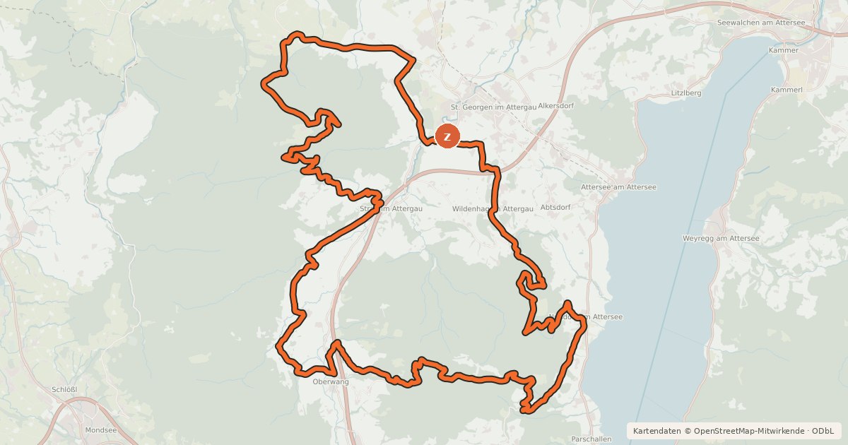 Kartenübersicht der Radroute MTB Runde-KABONG
