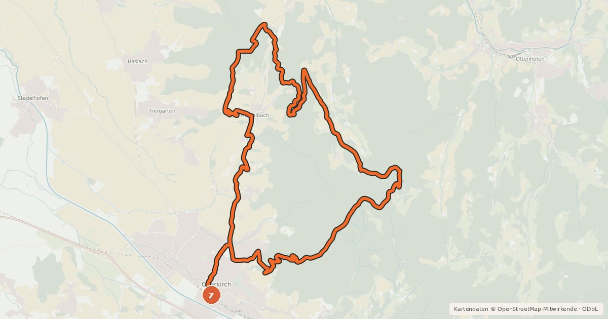 Kartenübersicht der Radroute MTB Schwender Buche-Tour