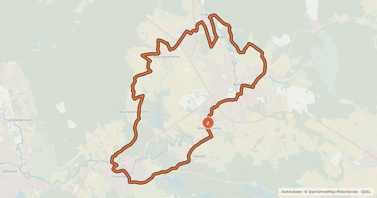 Kartenübersicht der Radroute MTB Steinbruchweg