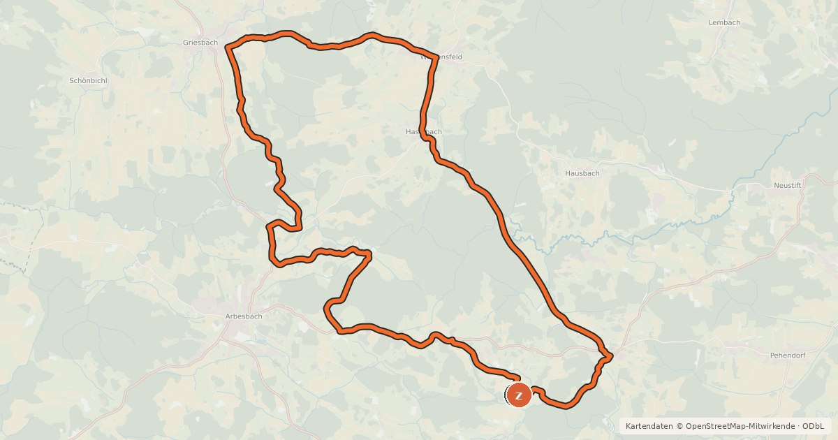 Kartenübersicht der Radroute MTB Stockzahnweg