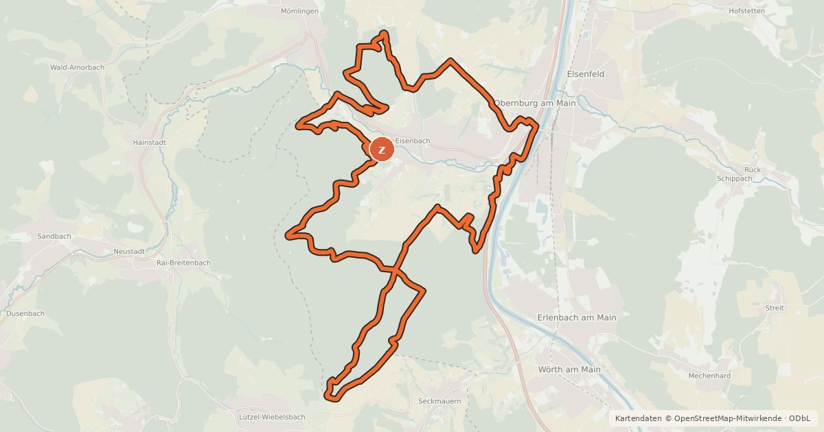 Kartenübersicht der Radroute MTB-Strecke Eisenbach 1